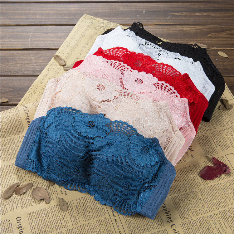 性感蕾丝小胸平胸聚拢防走光抹胸式文胸 夏季加厚调整型女士内衣,女士内衣/男士内衣/家居服,文胸,淘宝优惠券,粉丝福利购,淘宝优惠卷