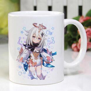 原神周边水杯派蒙刻晴甘雨胡桃可莉钟离同款马克杯二次元动漫杯子