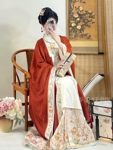 出租原创汉服女明制立领对襟长衫 中秋节汉服秀 马面裙秋冬季