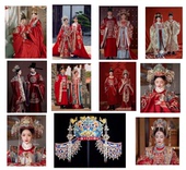 租汉服婚服中式 婚礼凤冠霞帔明制宋制唐制新郎新娘国庆节集体婚礼