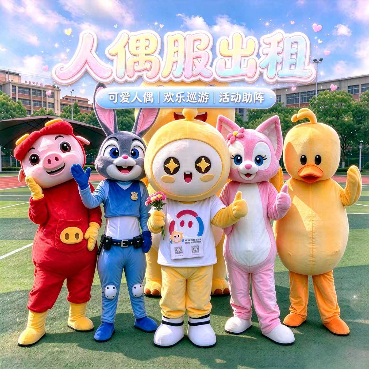出租卡通人偶服装活动黄油小熊运动会公司年会元旦中秋节目表演