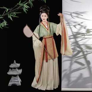 出租晋制南北朝女款汉服大袖襦春夏款踏青春游五一拍摄写真服租赁