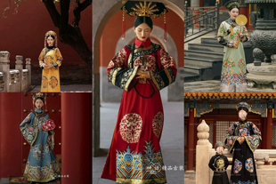出租清代女格格甄嬛传古装旗装cos太后吉服朝服写真小品故宫拍照