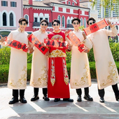 出租伴郎服中式 结婚礼服兄弟团接亲七夕男中国风长袍大褂唐装 马褂