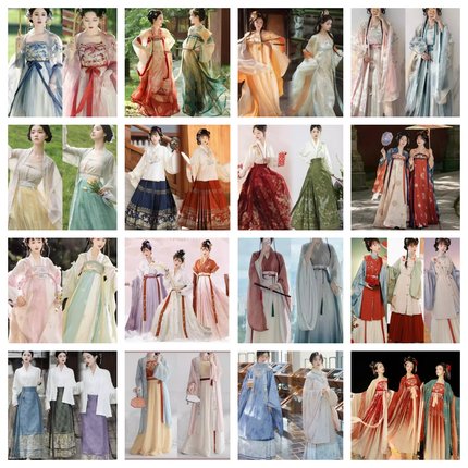 租赁汉服女齐胸齐腰中秋六一节运动会开幕中国风唐制宋制汉服马面