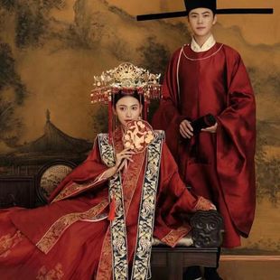 出租宋制汉服婚服新娘新郎结婚主纱婚纱照拍摄嫁衣秀禾服情侣款