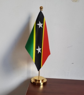 圣基茨和尼维斯国旗摆件可开票桌面台面办公桌旗办公室小国旗