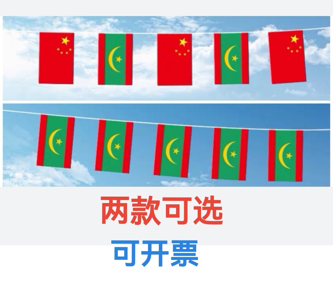 5米8号中国毛里塔尼亚国旗串旗挂旗吊旗装饰小旗子小国旗,文具电教/文化用品/商务用品,旗帜/锦旗,淘宝优惠券,粉丝福利购,淘宝优惠卷