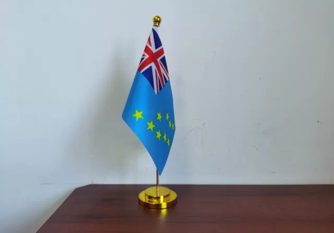 图瓦卢国旗可开票Y型办公桌旗会议旗图瓦卢小旗子图瓦卢小国旗