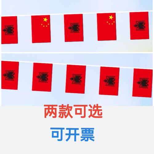 7米8号中国阿尔巴尼亚国旗串旗挂旗吊旗装饰小旗子小国旗