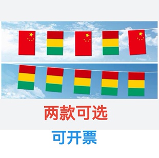 7米8号中国几内亚国旗串旗挂旗吊旗装饰小旗子几内亚小国旗