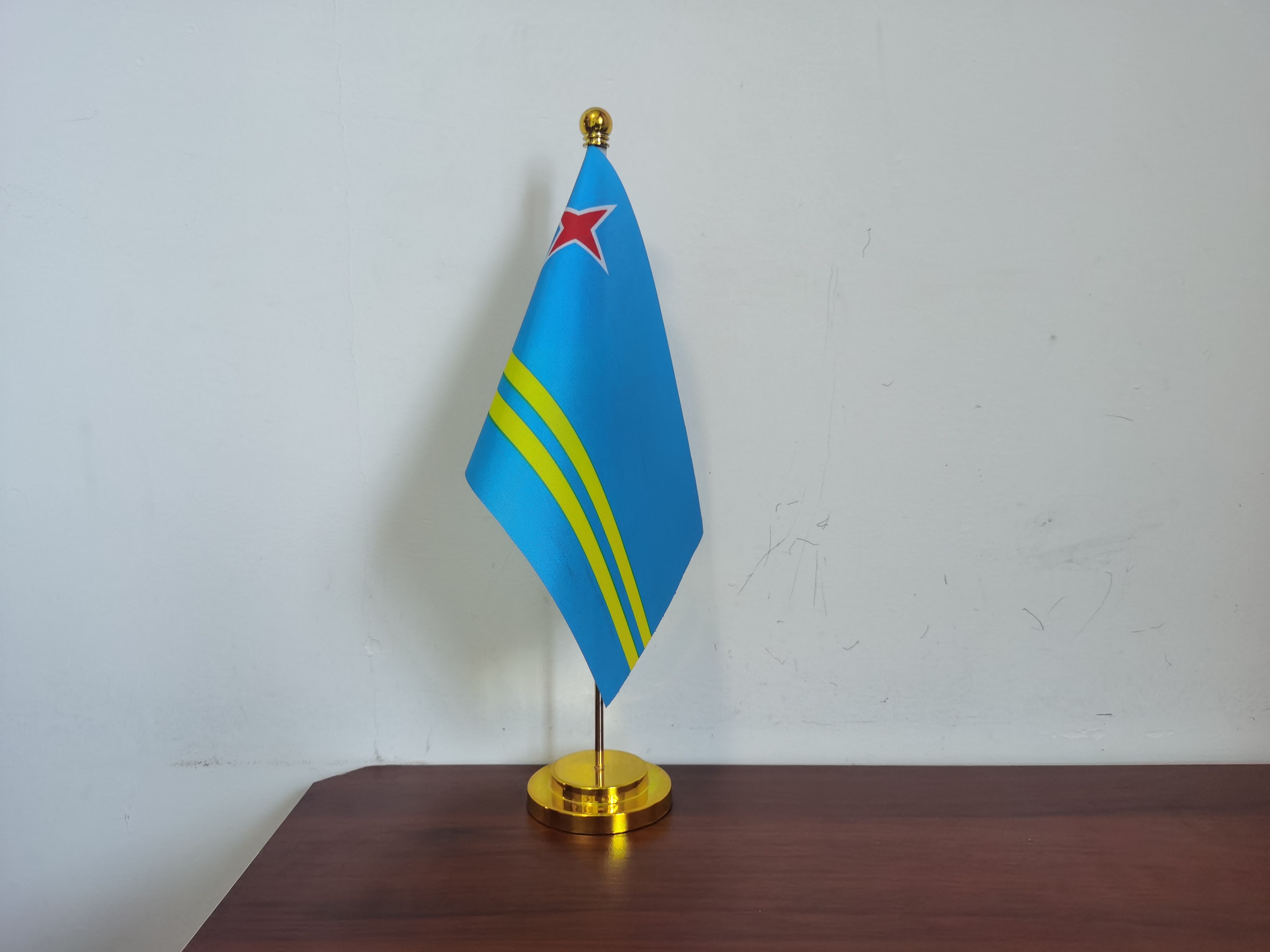阿鲁巴国旗可开票Y型办公桌旗桌面摆件阿鲁巴小旗子阿鲁巴小国旗