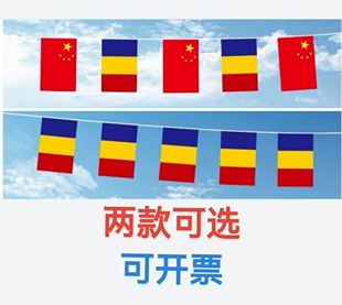 5米8号中国乍得国旗串旗挂旗吊旗装饰小旗子乍得小国旗