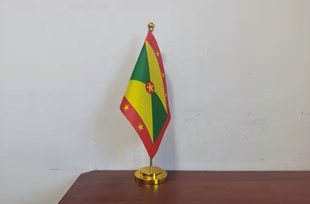 格林纳达国旗办公桌旗办公室会议旗格林纳达小国旗格林纳达小旗子