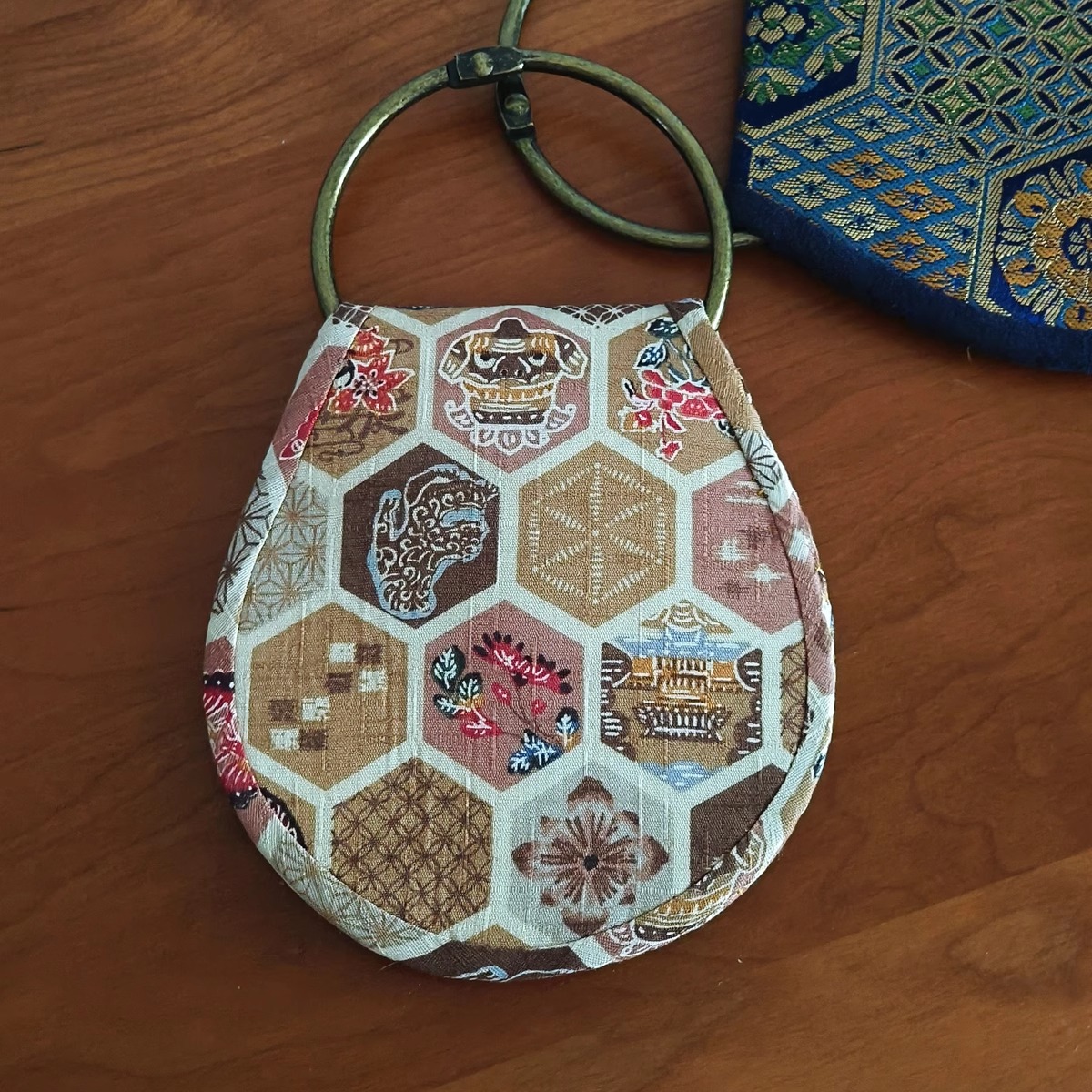 牧荑 原创古风织锦手工小包中国风复古风钥匙包女士丝绸