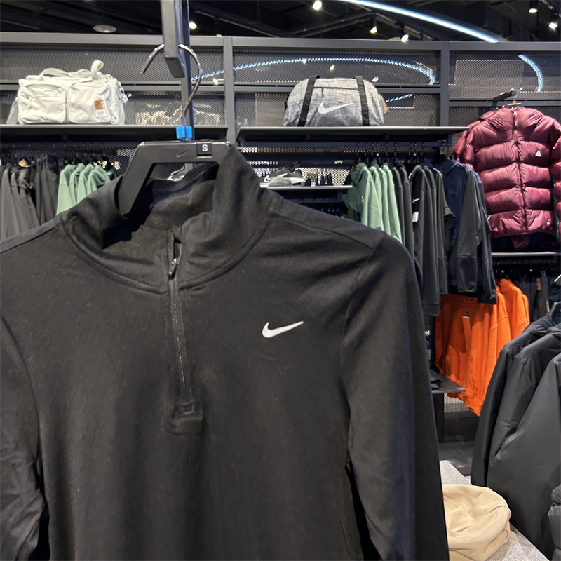 专柜正品Nike耐克女子新款防晒速干跑步运动半拉链长袖T恤FB4317