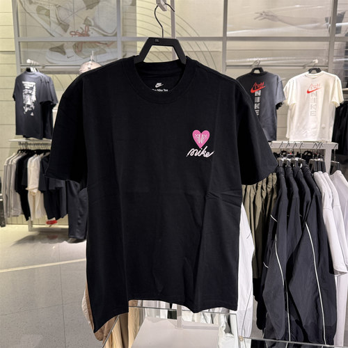 Nike耐克印花短袖男女情侣款圆领透气运动休闲宽松T恤半袖HJ0585