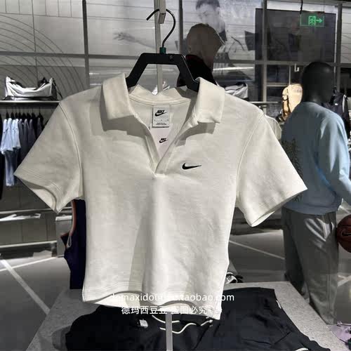 Nike/耐克女子短袖夏季刺绣纯棉运动休闲透气T恤翻领POLO衫DV7885