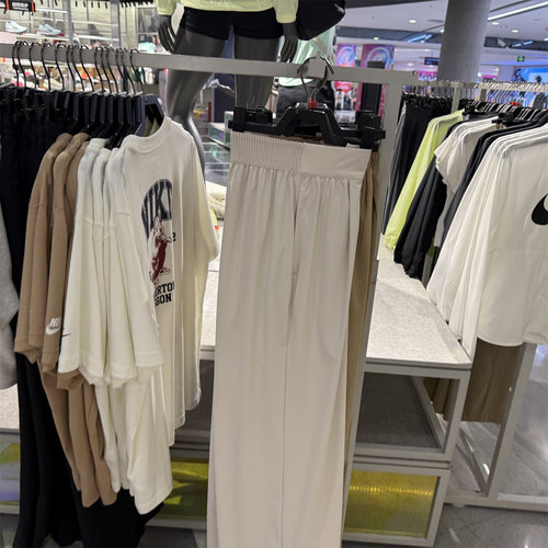 NIKE耐克女子25夏新款梭织速干直筒宽松高腰长裤阔腿裤HQ0236-104