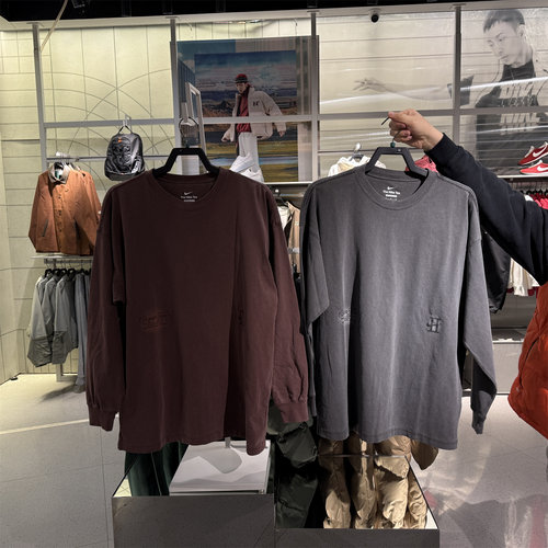 Nike耐克男子长袖T恤2026春新款印花纯棉针织运动休闲上衣 IH5086