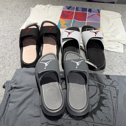 正品耐克 Air Jordan Hydro 6夏季黑白男女AJ6运动休闲拖鞋881473