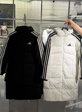 阿迪达斯长款羽绒服男连帽保暖防风运动外套KC2499 KC2498 KC2497