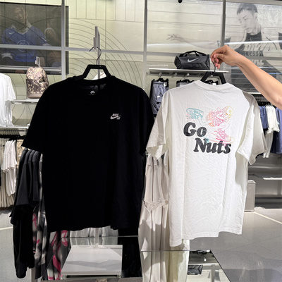 耐克NIKE男SB滑板T恤夏季背后图案圆领棉运动短袖 HM4457-010-100