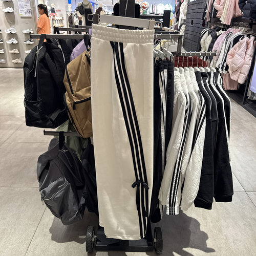 adidas阿迪达斯DANCE女子运动休闲长裤蝴蝶结宽松针织卫裤KG3857