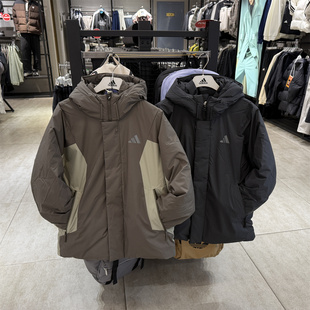 阿迪达斯男子拼色羽绒服冬季 保暖防寒外套夹克KC2507KC2508KC2509