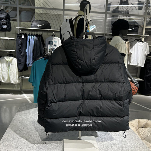 正品Nike耐克女羽绒服2024冬新款防风保暖运动连帽鸭绒外套FZ5929