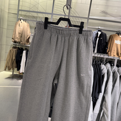 NIKE耐克男子宽松高克重卫裤冬季新款直筒加绒针织长裤HV1091-063