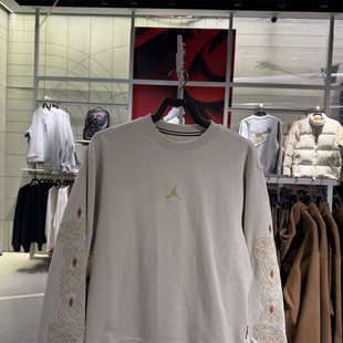 专柜正品jordan新年款飞人卫衣男子印花简约舒适休闲套头衫IQ3950