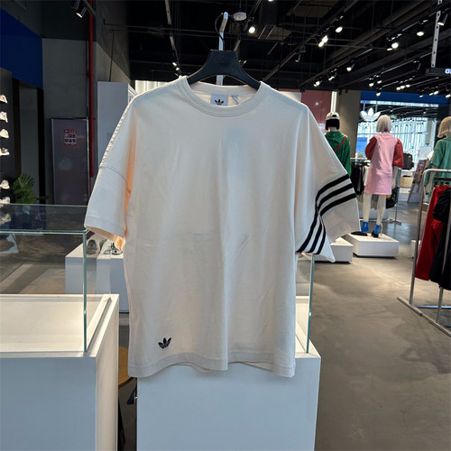 专柜正品adidas阿迪达斯三叶草男运动训练休闲圆领短袖T恤 HM1874