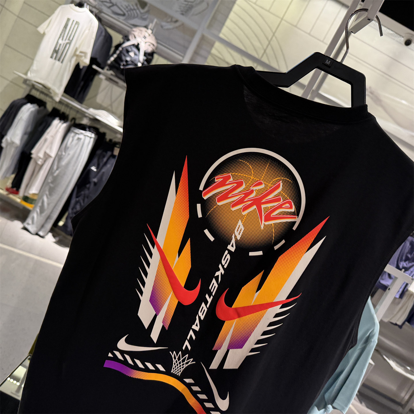 耐克男装2025秋季新品趣味大印花宽松舒适运动背心T恤 IB4329-010