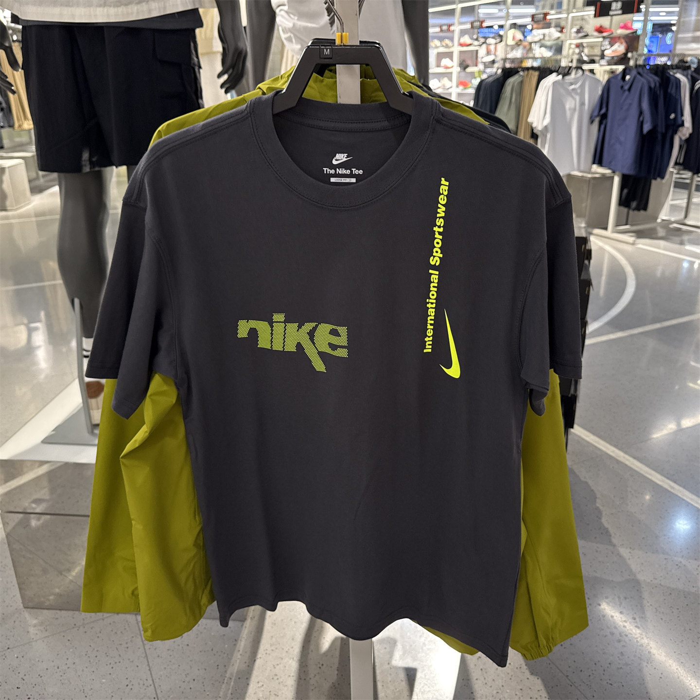 NIKE耐克短袖男2025夏季运动休闲宽松印花纯棉圆领T恤 HQ9263-060 - 实物图
