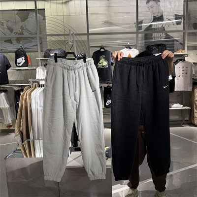 NIKE 耐克女子秋冬保暖加绒收脚运动休闲针织线圈宽松长裤 DD5111