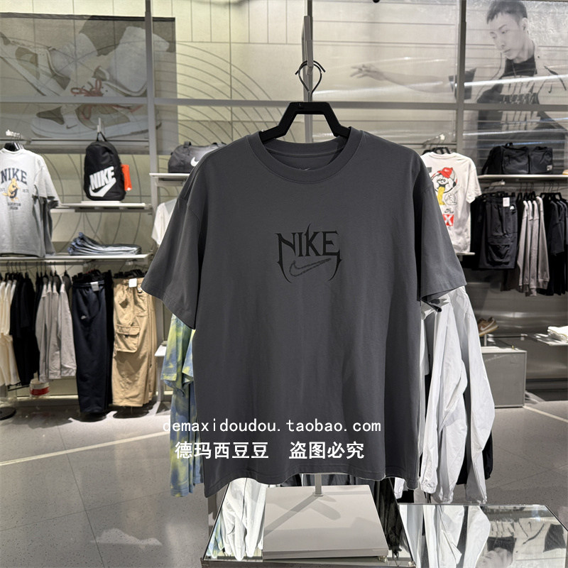 正品Nike耐克2025夏季男子篮球运动图案T恤 HJ3432-121-065 - 实物图
