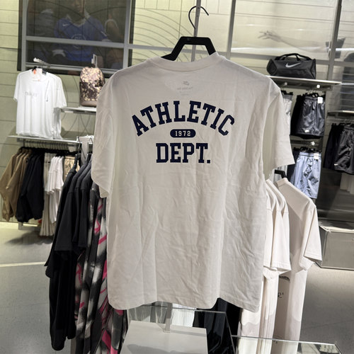 正品NIKE耐克短袖男圆领休闲字母印花宽松透气半袖T恤 FN3698-100