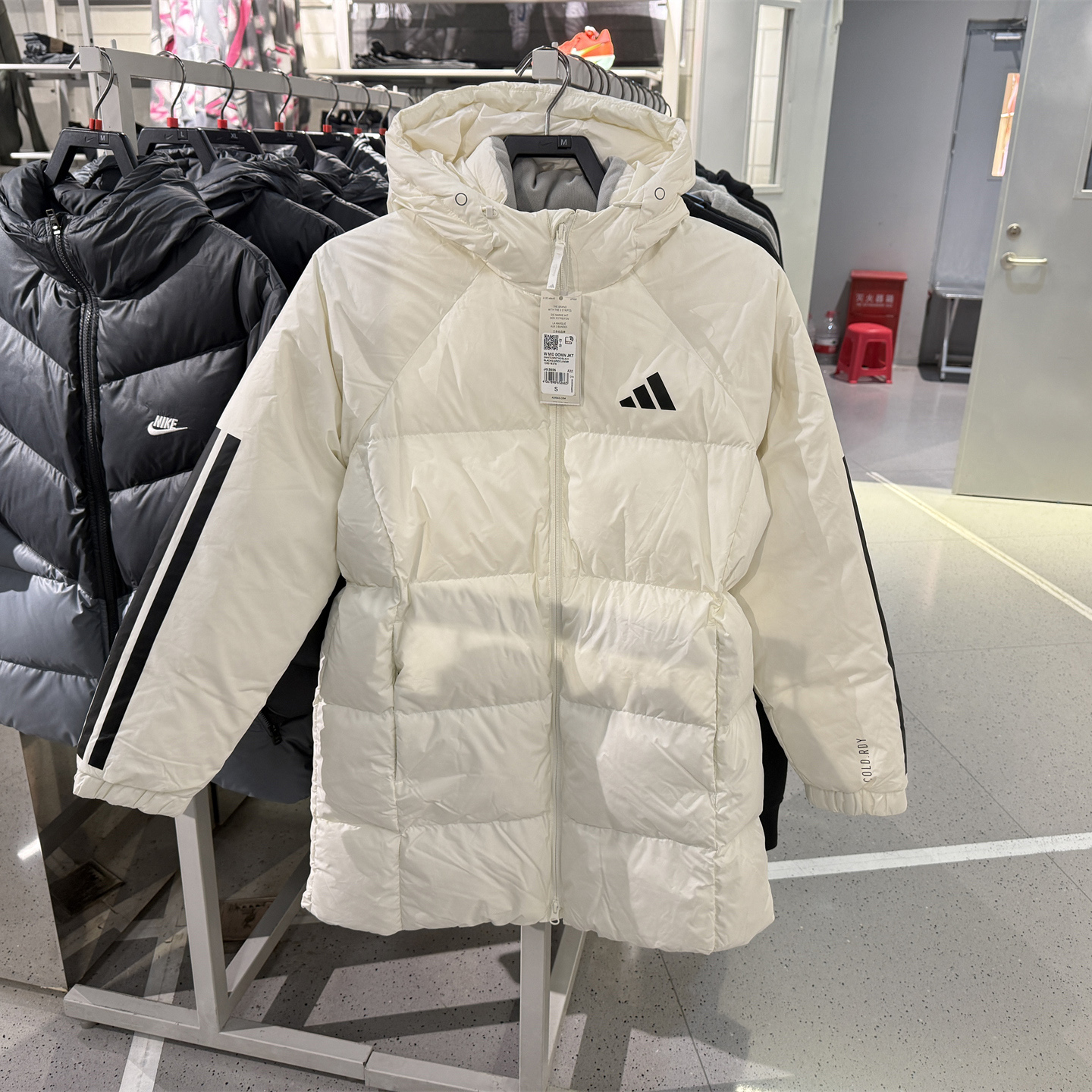 阿迪达斯 W MID DOWN JKT 女子休闲保暖夹克 JG3855 JG3856