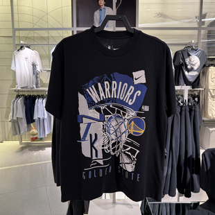 6月金州勇士队男子美式短袖T恤夏季新款复古风NIKE NBA HV5642