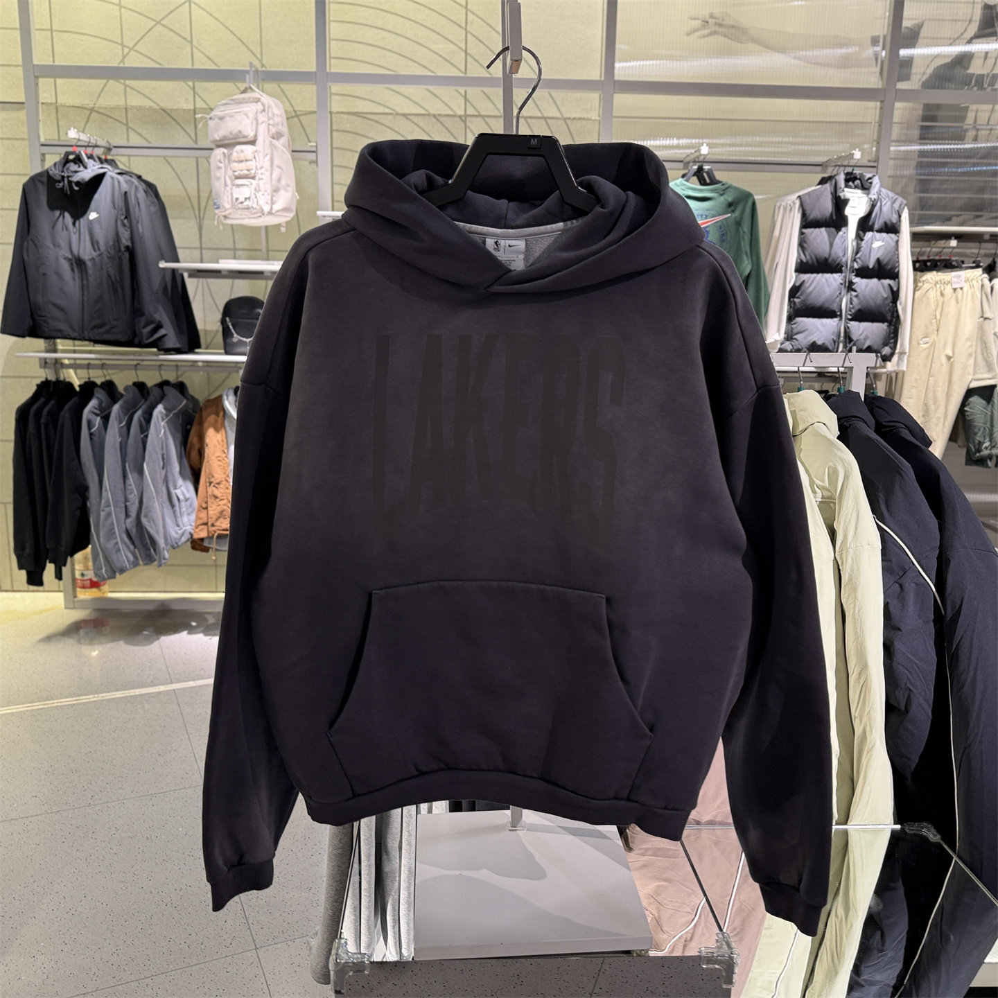 正品NIKE耐克洛杉矶湖人队NBA队之魂系列男水洗篮球连帽衫 II6016