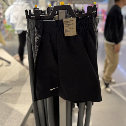 正品NIKE耐克女子裙裤刺绣小标梭织休闲短裤HM6980-010-100-214