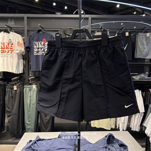 Nike耐克女新款梭织速干短裤运动刺绣宽松透气训练五分裤 FV6623