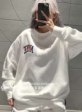 耐克/NIKE男子冬季新款运动休闲加绒保暖印花圆领长袖卫衣 FV4446