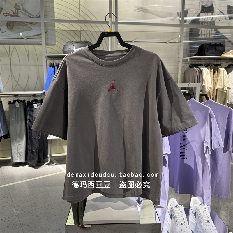 正品JORDAN男子短袖背面印花针织宽松休闲半袖T恤IH0833-029-045