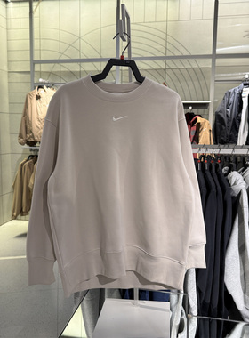 耐克NIKE女子PHOENIX超宽松圆领卫衣秋季加绒针织运动衫 FZ4271