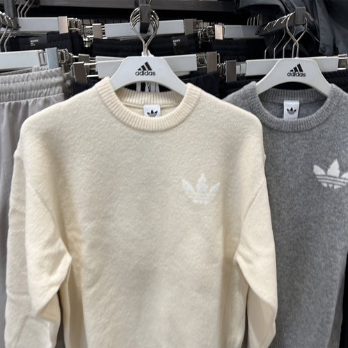 adidas阿迪达斯三叶草女子KNITTED SWEATER毛衣套头衫KF2339