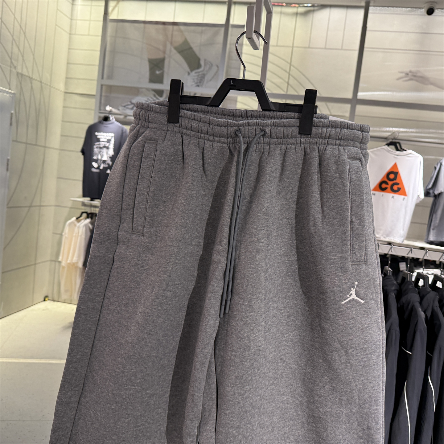 Jordan乔丹耐克卫裤男春新款宽松加绒直筒运动长裤IB7239-091-010