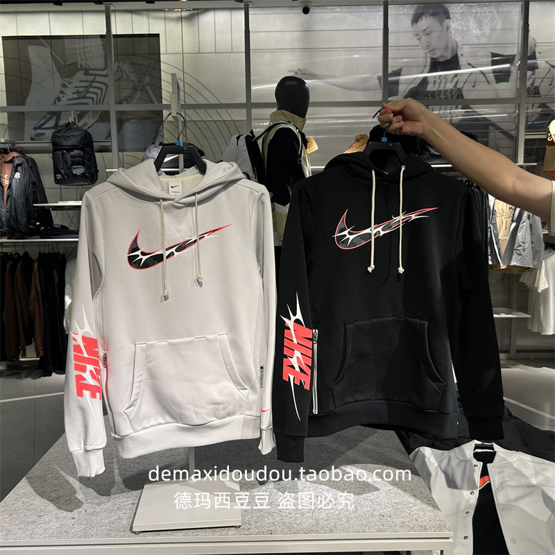 专柜正品Nike耐克THERMA-FIT男子加绒篮球套头连帽衫卫衣 HQ4746