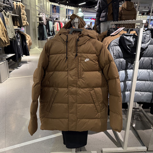 NIKE耐克男子运动休闲保暖中长款连帽羽绒服外套IB2974-010/235